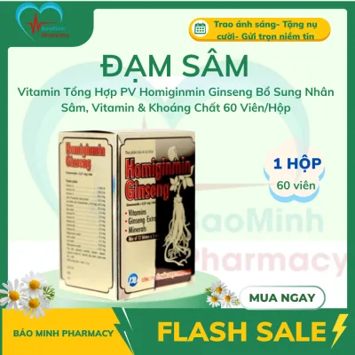Vitamin Tổng Hợp PV Homiginmin Ginseng Bổ Sung Nhân Sâm, Vitamin & Khoáng Chất 60 Viên/Hộp