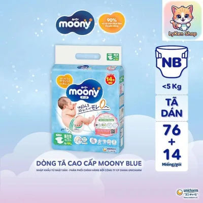 Bỉm tã dán, Bỉm tã quần Moony Xanh siêu Cao cấp cho Bé.