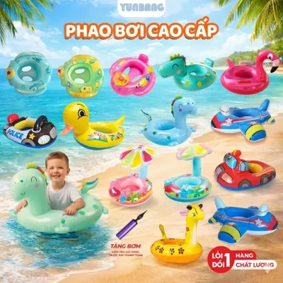 Phao Bơi Cho Bé Trai Bé Gái Hình Thú Dễ Thương, Phao Bơi Trẻ Em Chống Lật Xỏ Chân An Toàn