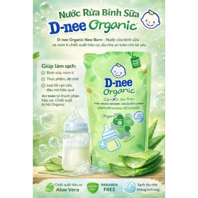3 Túi Nước Rửa Bình Sữa & Rau Củ Dnee Thái Lan - Dịu Nhẹ, Không Hóa Chất Độc Hại Cho Bé