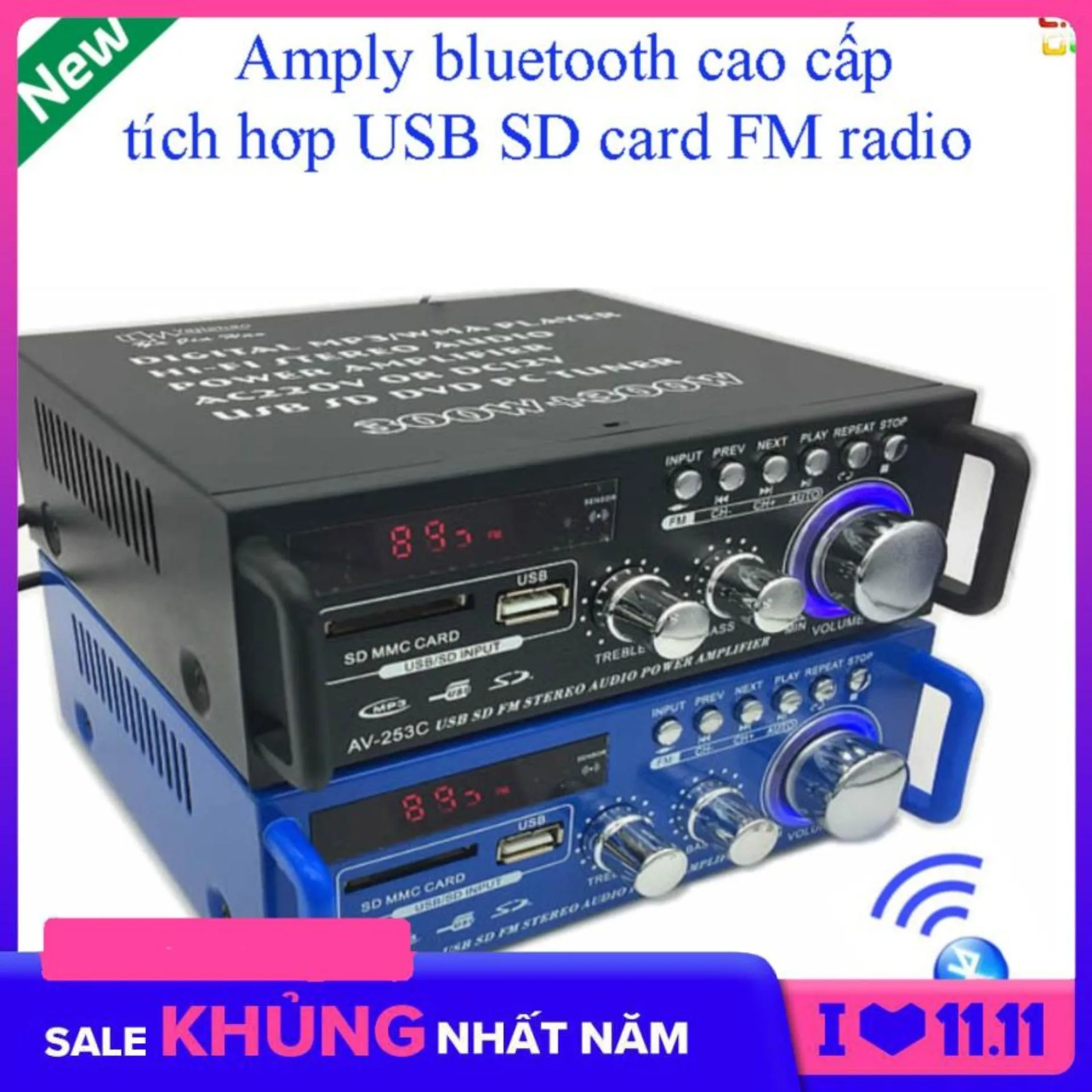 Bán Amply karaoke Bluetooth TPHCM, Amly Karaoke gia đình, Amli Bluetooth, Âm ly mini giá rẻ. TÌM MUA Amply Mini Karaoke Tely-BlJ253 12V-220V Bluetooth - Tích hợp chạy thẻ nhớ, USB, điều khiển từ xa, thu sóng FM radio, Micro- Thỏa sức ca hát