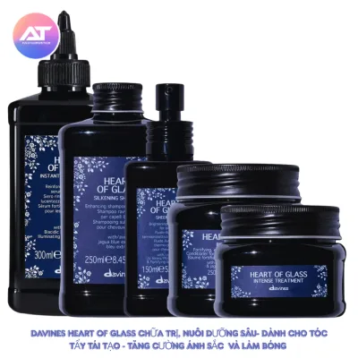 Davines Heart of Glass Shampoo, Conditioner, Steamer, Serum, and Spray for Hair Care and Nourishment for Lightening and Brightening Hair