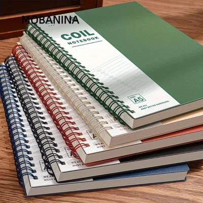 Máy tính xách tay bỏ túi MOBANINA, A5 / B5 120 trang kem Máy tính xách tay xoắn ốc, Máy tính xách tay dạng lỏng cổ điển làm dày với chất kết dính vòng Máy tính xách tay cuộn cho cuộc họp văn phòng