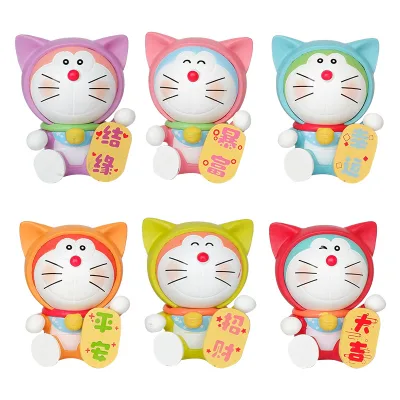 Bộ 6 mô hình PVC anime Doraemon Q-version nhân vật hoạt hình, bộ sưu tập quà tặng trẻ em