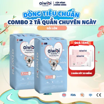 Tã/Bỉm Quần Aiwibi Tiêu Chuẩn Cho Bé Thoáng Khí, Thấm Hút Nhanh - Gói Lớn M/L/XL/XXL
