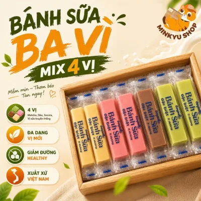 Bánh Sữa Ba Vì Mix Vị Hương Vị Matcha Đậm Đà Chuẩn Ba Vì Túi 500g Hàng Chuẩn Chính Hãng