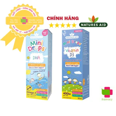 DHA cho bé Natures Aid DHA Drops Anh (50ml dạng giọt) giúp phát triển não cho trẻ sơ sinh từ 3 tháng tuổi đến 5 tuổi