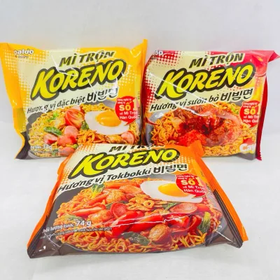 Mì trộn hương vị đặc trưng Koreno, mỗi gói 79g, thơm ngon hấp dẫn.