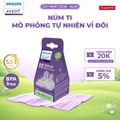 Núm Ti Mô Phỏng Tự Nhiên Mới Philips Avent Natural Response - Vỉ đôi