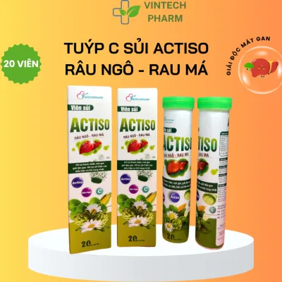 Viên Sủi Smile gold Actiso Rau Má Bổ Hỗ Trợ Thanh Nhiệt Mát Gan - Hộp 20 Viên