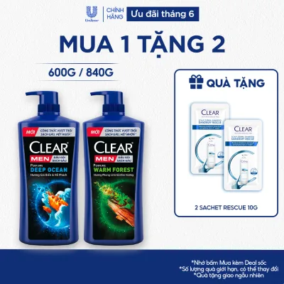 Dầu Gội Đầu CLEAR MEN Perfume Đánh Bay Gàu Ngứa Và Lưu Hương Nước Hoa Đẳng Cấp 600G/840G