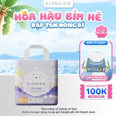 Tã/Bỉm Quần ELPRAIRIE Air Wing Nội Địa Hàn Cao Cấp Siêu Mỏng, Siêu Thấm Hút Chống Tràn M/L/XL/XXL Cho Bé Từ 6-25Kg