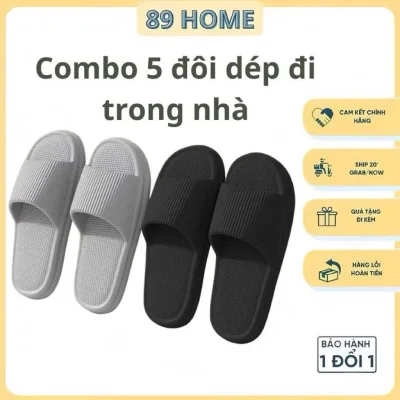 Combo 5 đôi dép đi trong nhà, văn phòng, khách sạn chất liệu EVA chống trơn trượt