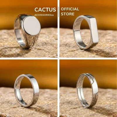 Nhẫn trơn mảnh dẹp thép Titan không gỉ phụ kiện thời trang nam nữ basic Cactus Acc nhiều loại