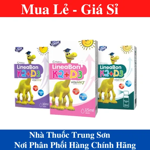 Vitamin D3K2 Lineabon chính hãng đủ 3 màu - hỗ trợ phát triển chiều cao tốt cho bé