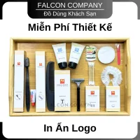 Bộ amenities, Bộ tiêu hao đen mờ đóng opp + vỏ hộp giấy có sẵn cao cấp cho homestay, khách sạn