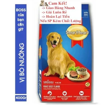 THỨC ĂN CHO CHÓ LƠN SmartHeart Vị Thịt Bò Nướng Gói 400g Xuất xứ Thái Lan - Pet shop 24