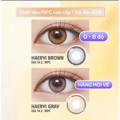 SLENS - Lens 1 NGÀY ( 1 CHIẾC) Haeryi Monami Brown/Gray MPC - Kính áp tròng Hàn Quốc Seoullens Chi nhánh Đà Nẵng