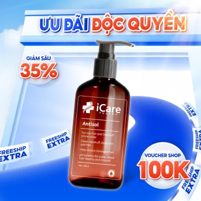 Dầu Gội Sạch Gàu Antisol | Giảm Gàu Bong Tróc - Giảm Cảm Giác Ngứa Da Đầu | Thương Hiệu iCare Pharma