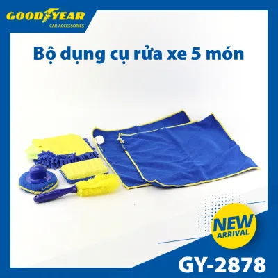 Professional Car Wash Set, 5-Piece Multi-Purpose Tool Set for Car and Motorcycle Cleaning and Care at Home Goodyear Gy-2878