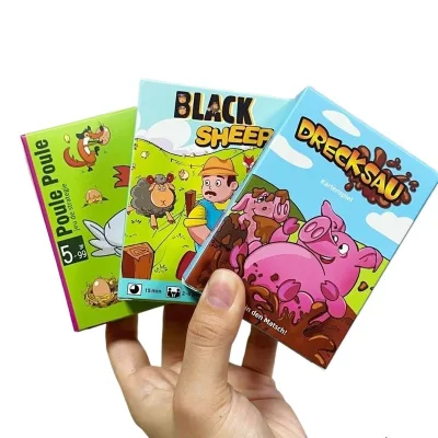 DRECKSAU, Black Sheep, Poule Poule & Maunz Maunz - Bộ bài xếp hình, trò chơi tương tác cho trẻ em, trò chơi tiệc gia đình