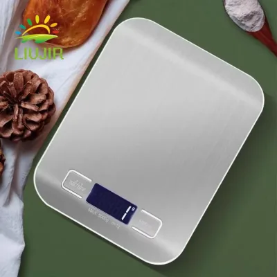 Cân nhà bếp LIUJIR, Cân điện tử công suất 5KG / 10KG bằng thép không gỉ, Thực phẩm sức khỏe Di động Màn hình LCD có độ chính xác cao Cân sử dụng nhà bếp