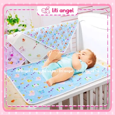 Tấm lót thay bỉm chống thấm giặt được cho trẻ sơ sinh, Chiếu Lót size 50x70cm