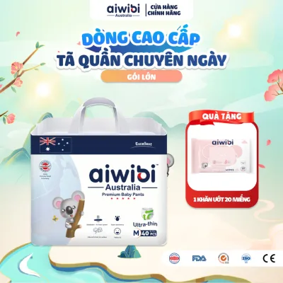 Tã/Bỉm Quần Cao Cấp Aiwibi Light Feather Cho Bé Siêu Thấm Hút, Chống Tràn Gói Lớn M/L/XL/XXL/XXXL/XXXXL