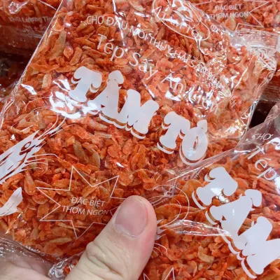 Tép sấy Tây Ninh Tâm Tô 1 Bịch 500gr ,tép được vào bịch vệ sinh an toàn , không chất bảo quản ,giá rẻ tiện dụng sử dụng liền cho gia đình quán ăn,hải sản khô, thực phẩm khô Thiên Tú , chất lượng , uy tín , bổ dưỡng cho mọi gia đình