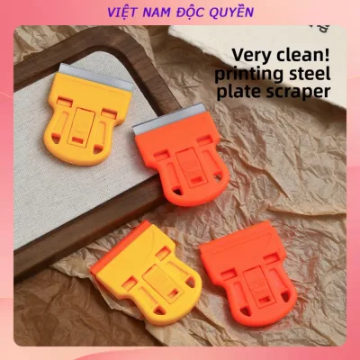 Dụng cụ cạo tấm thép in nghệ thuật móng tay mới có loại bỏ và in lưỡi kim loại lưỡi dao làm sạch đa chức năng, dụng cụ làm móng lưỡi dao có thể thay thế