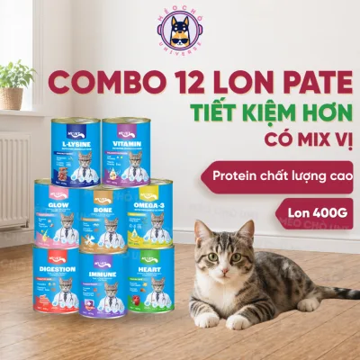 COMBO 12 LON PATE MR VET MIX 3 VỊ OMEGA 3 / VITAMIN/ LYSINE 400G - Hỗ Trợ Sức Khoẻ - Méo Chò Uni