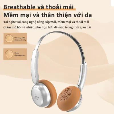 sành điệu màu bạc tai chụp Bluetooth âm thanh đỉnh cao: thoải mái mọi lúc mọi nơi thưởng thức.