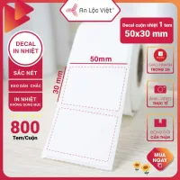 Cuộn 800 tem Giấy in tem trà sữa 50x30mm - 40x30mm, với chất liệu tem decal giấy nhiệt dày - cực tiết kiệm