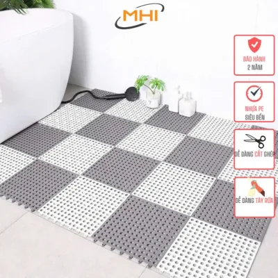 Miếng Thảm Nhựa Ghép Trải Sàn MHI - Chống Trơn Trượt Cho Nhà Tắm, Nhà Vệ Sinh