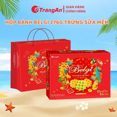 Hộp bánh Belgi 276g trứng sữa mềm có túi xách, hộp quà bánh kẹo làm quà tặng siêu đẹp 10 HỘP/THÙNG