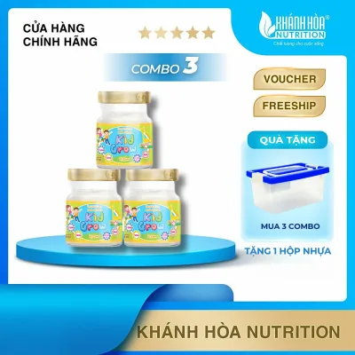 (Combo 3 Lọ) Nước Yến Sào Cho Bé KIDGROW 12% Tổ Yến Vị Cam - Khánh Hòa Nutrition - Lọ 70 ML