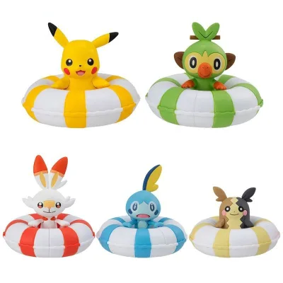 Bộ 5 Mô Hình Pokemon Phao Bơi Ngộ Ngĩnh, Mô Hình Cao 7cm Decor Trang Trí, Bộ Sưu Tập Nhân Vật