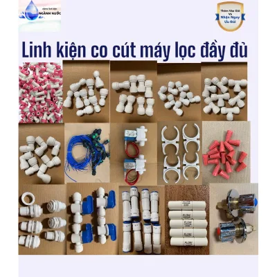 cút máy lọc nước,cút góc 2 đầu dây phi 6- phi 10 nối nhanh máy lọc nước RO.linh kiện co cút