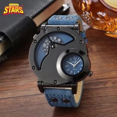 Genuine High-End Men's Watch with High-Quality Jean Leather Strap, Beautiful and Luxurious, Cheap Price, Korean Style [Free Box Included]- Honey Stars-460741