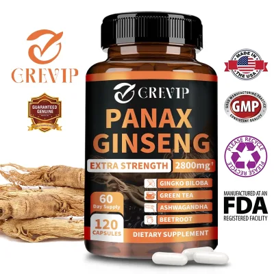Thực phẩm bổ sung nhân sâm - Hỗ trợ năng lượng, sức sống và khả năng miễn dịch, 120 viên nang