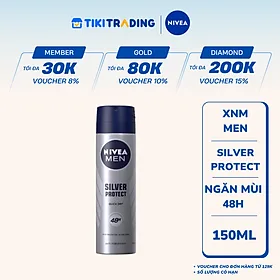 Xịt Ngăn Mùi NIVEA MEN Silver Protect Phân Tử Bạc Giảm 99.9% Vi Khuẩn Gây Mùi (150ml) - 82959