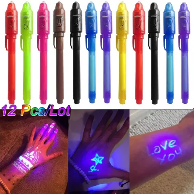 Bút Mực Vô Hình Có Đèn Spy Bút Với Đèn UV Magic Spy Bút Cho Tin Nhắn Bí Mật Trẻ Em Halloween Goodies Túi Đồ Chơi An Toàn