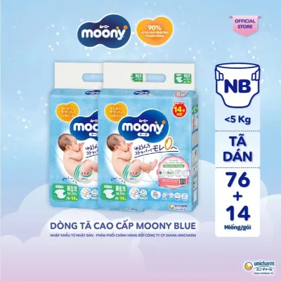 Bỉm tã dán/Bỉm tã quần Moony Xanh nhập khẩu siêu Cao cấp cho Bé.