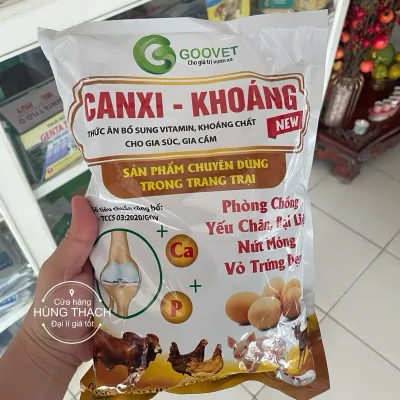 Canxi Khoáng 1kg chống bại liệt, yếu chân, nứt móng, vở trứng dày đẹp thú cưng, gà, heo, vịt