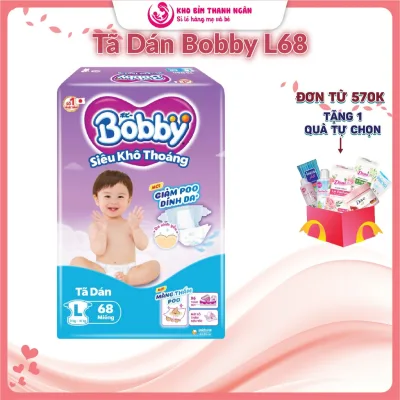 Bỉm / Tã Dán Bobby Size L68 - Tã Dán Siêu Khô Thoáng Cải Tiến Mới Cho Bé Từ 9 Kg Đến 14 Kg - Kho Bỉm Thanh Ngân
