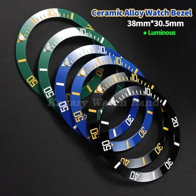 38mm * 30.5mm Hợp Kim Gốm Đồng Hồ Viền Lắp Dạ Quang Mặt Số Đồng Hồ Vòng Cho NH35 / 36 GMT Water Ghost 40mm Tự Động Cơ Đồng Hồ Đồng Hồ Phụ Kiện Phần Đồng Hồ Cho Seiko Rolex