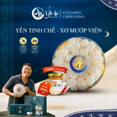 Yến Tinh Chế - Xơ Mướp Viên nguyên chất tặng Nguyên liệu chưng yến - Hộp 25g, 50g, 100g