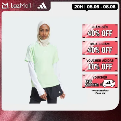 adidas Gym & Training Áo Thun 3 Sọc Train Essentials AEROREADY Nữ màu xanh lá IS4213
