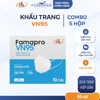 Khẩu trang y tế 5 lớp Nam Anh Famapro VN95 (10 cái/ hộp)