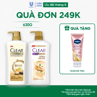 Dầu Gội Clear Thảo Dược Nuôi Dưỡng Da Đầu Từ Gốc, Sạch Gàu Và Giảm Gãy Rụng 630g